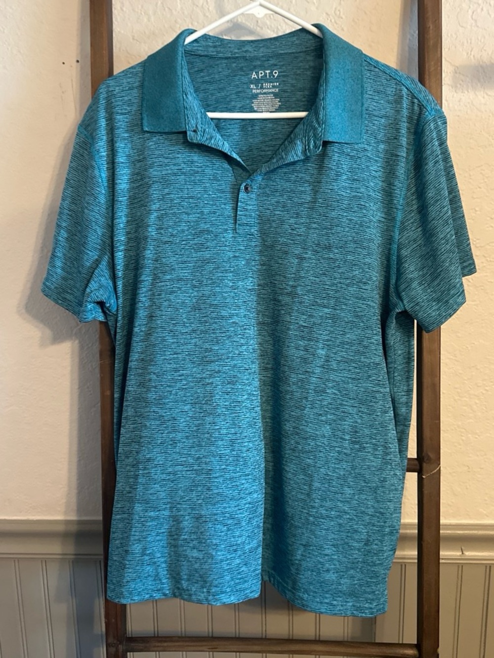 Apt. 9 Men's Teal Space-Dyed Polo